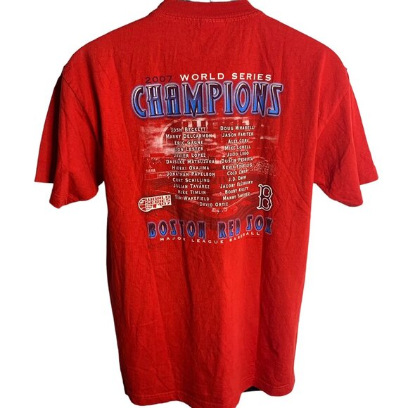 World Series 2007 Boston Red Sox T Shirt M Red Crewneck Baseball Short Sleeve - Picture 5 of 7